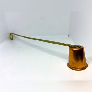 Copper and Brass Tone Candle Snuffer Twisted Handle Flame Snuff Vintage
